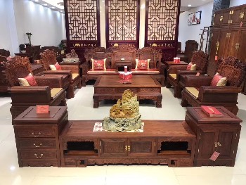 品質之選 福林堂紅木11件套大果紫檀緬甸花梨木沙發，客廳的東方雅韻